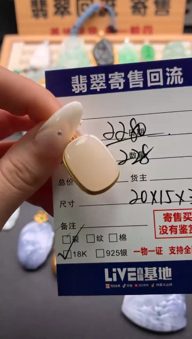和田玉18K金镶嵌颈饰10137894