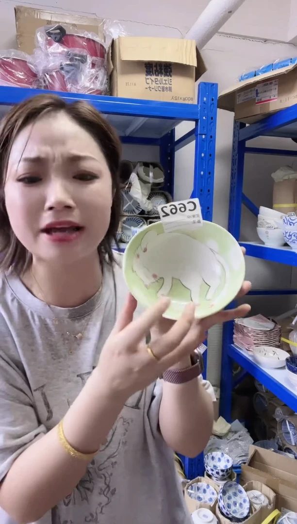 瓷片全新高端瓷器13cm猫咪钵C662