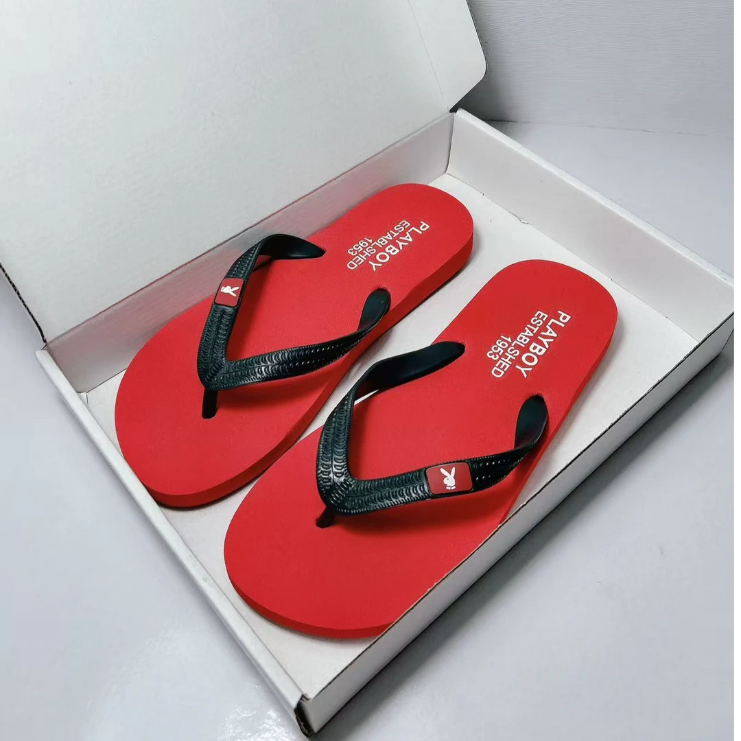 夏日爆款夏季男士人字拖百搭男士人字拖居家外穿两用红色新款鞋底