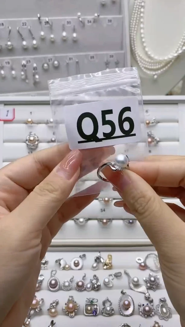 银S925镶嵌珠宝奇石淡水珍珠用****5Q56