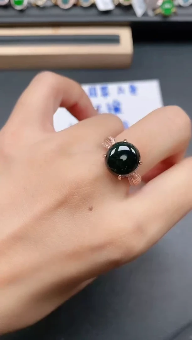 银S925镶嵌戒指翡翠11111