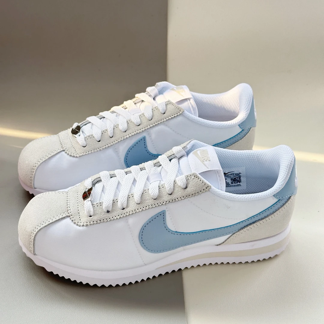 Nike耐克 Cortez 女款低帮白蓝复古阿甘鞋百搭跑步运动鞋官方正品