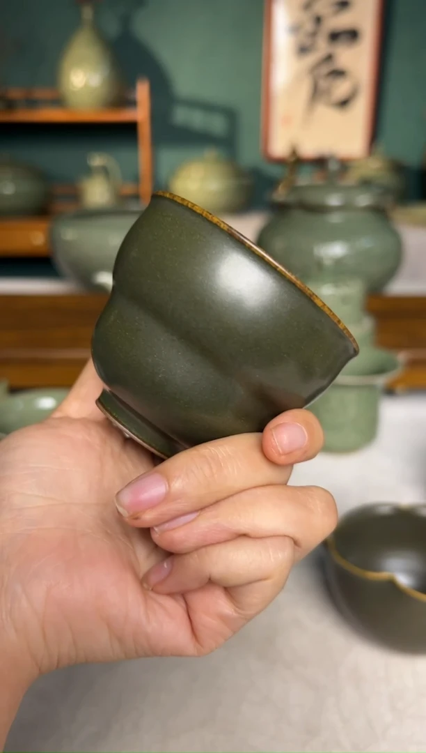 其他耀州窑纯手工茶叶末釉葫芦主人杯