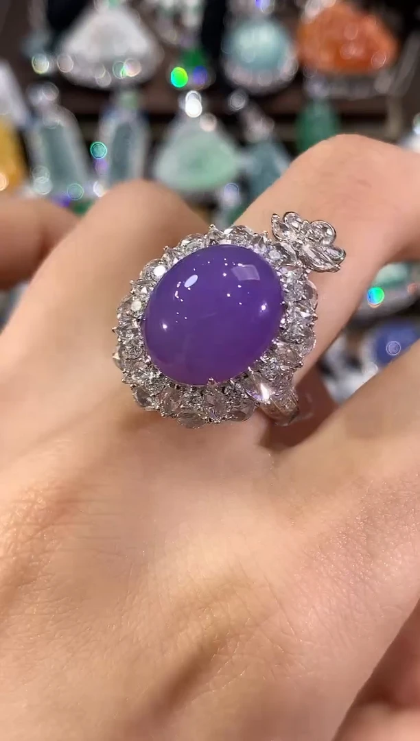 18K金镶嵌戒指翡翠用****0C101