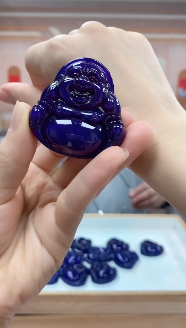 玛瑙/玉髓颈饰未镶嵌紫龙醇玛瑙玉石佛公吊坠