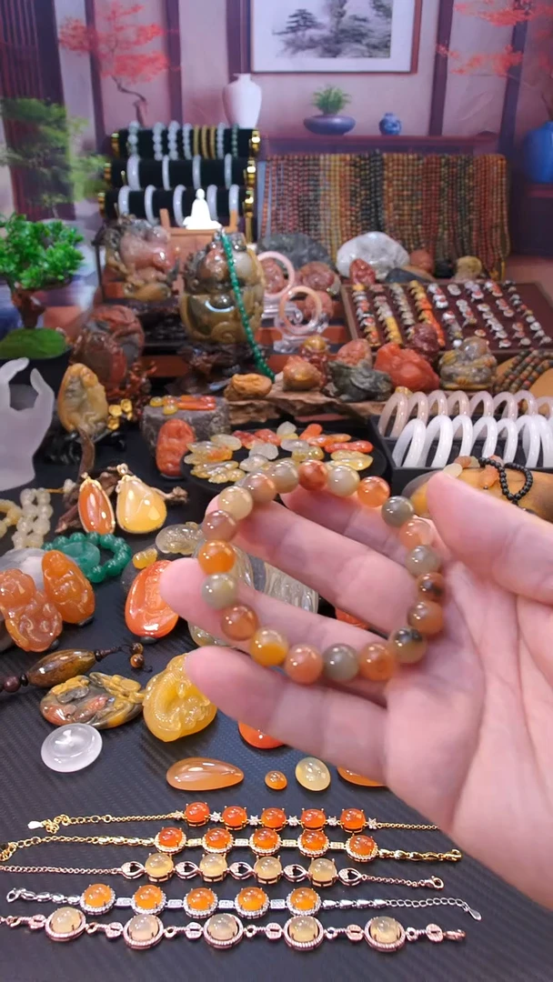 石英岩玉珠合金手串