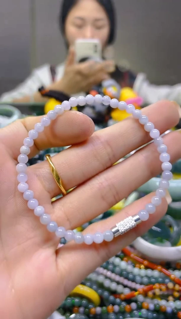 翡翠未镶嵌颈饰4MM/W/翡翠A货一图一物