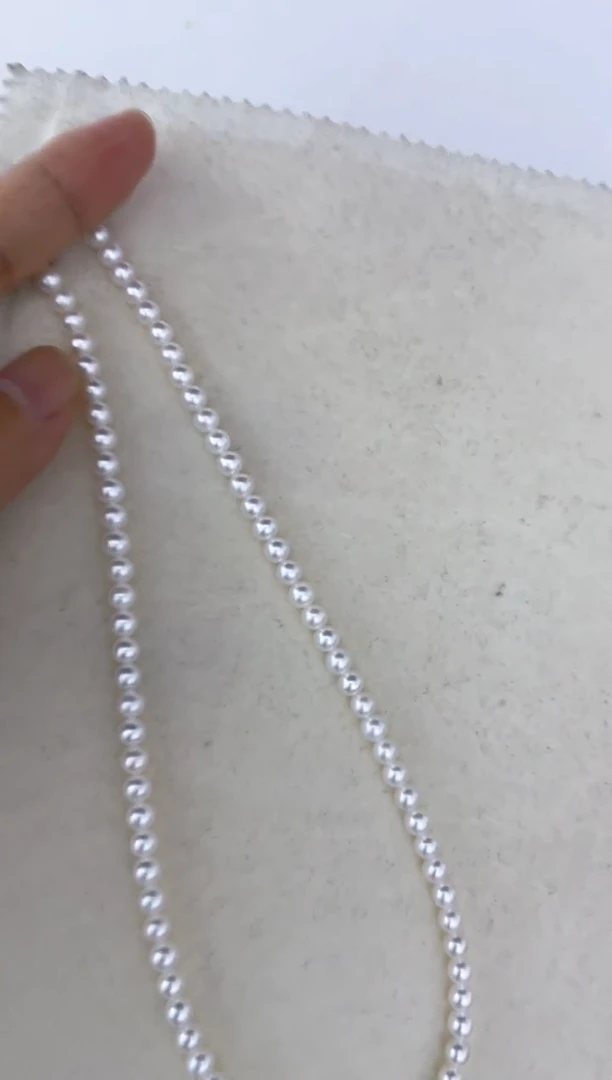 淡水珍珠18K金镶嵌颈饰项链4-5