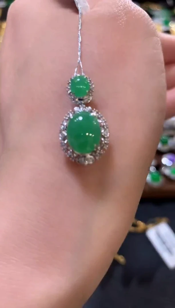 项链18K金镶嵌翡翠n24  多样性一件发货