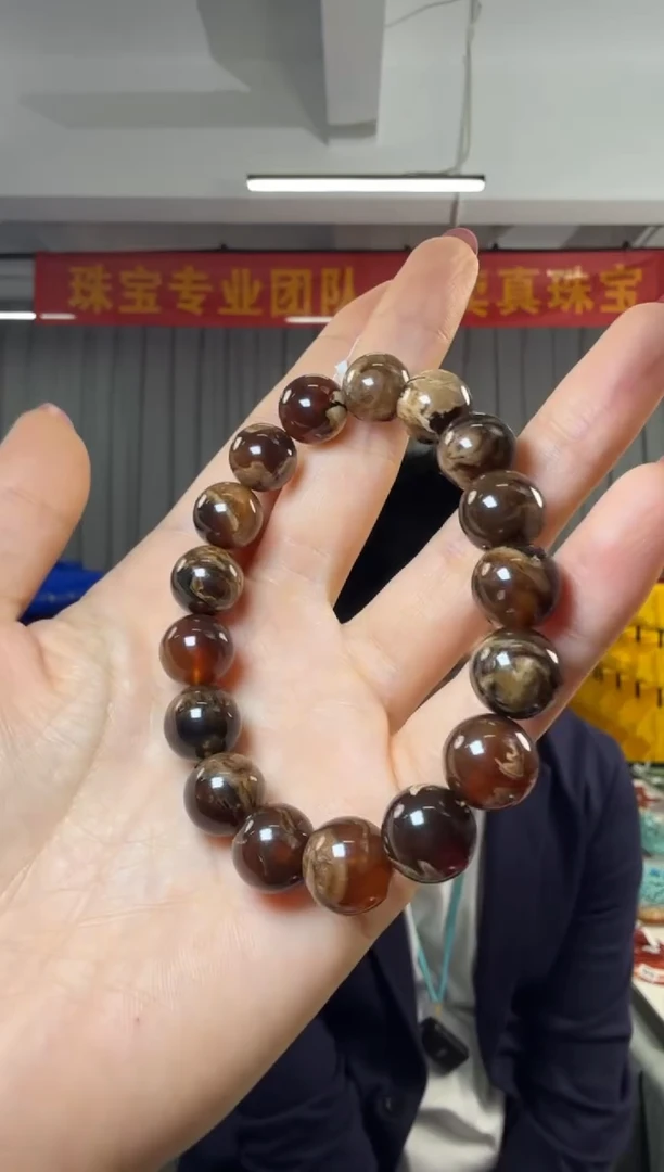 手串蜜蜡未镶嵌缅甸紫罗兰溶洞妖花圆珠单圈11.5-12mm