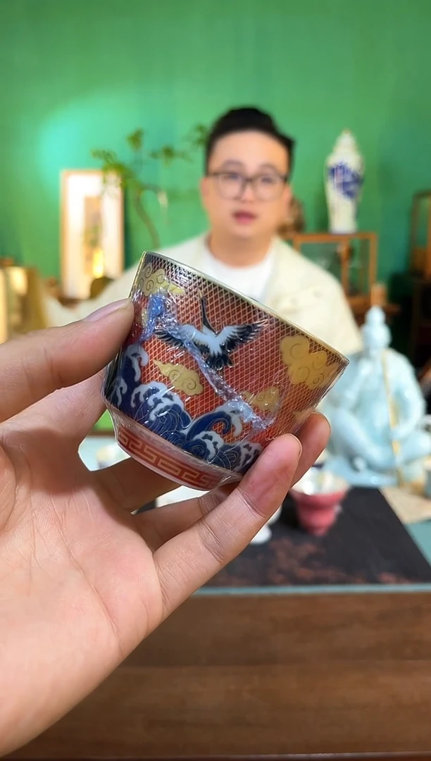 鎏银主人杯（红仙鹤），工厂自产自销