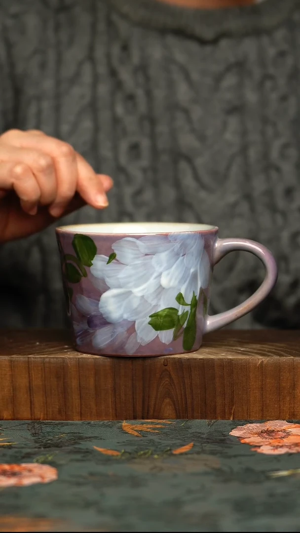 杯釉下彩手工手绘同款陶器