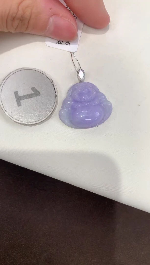 颈饰18K金镶嵌翡翠天然缅甸A货翡翠