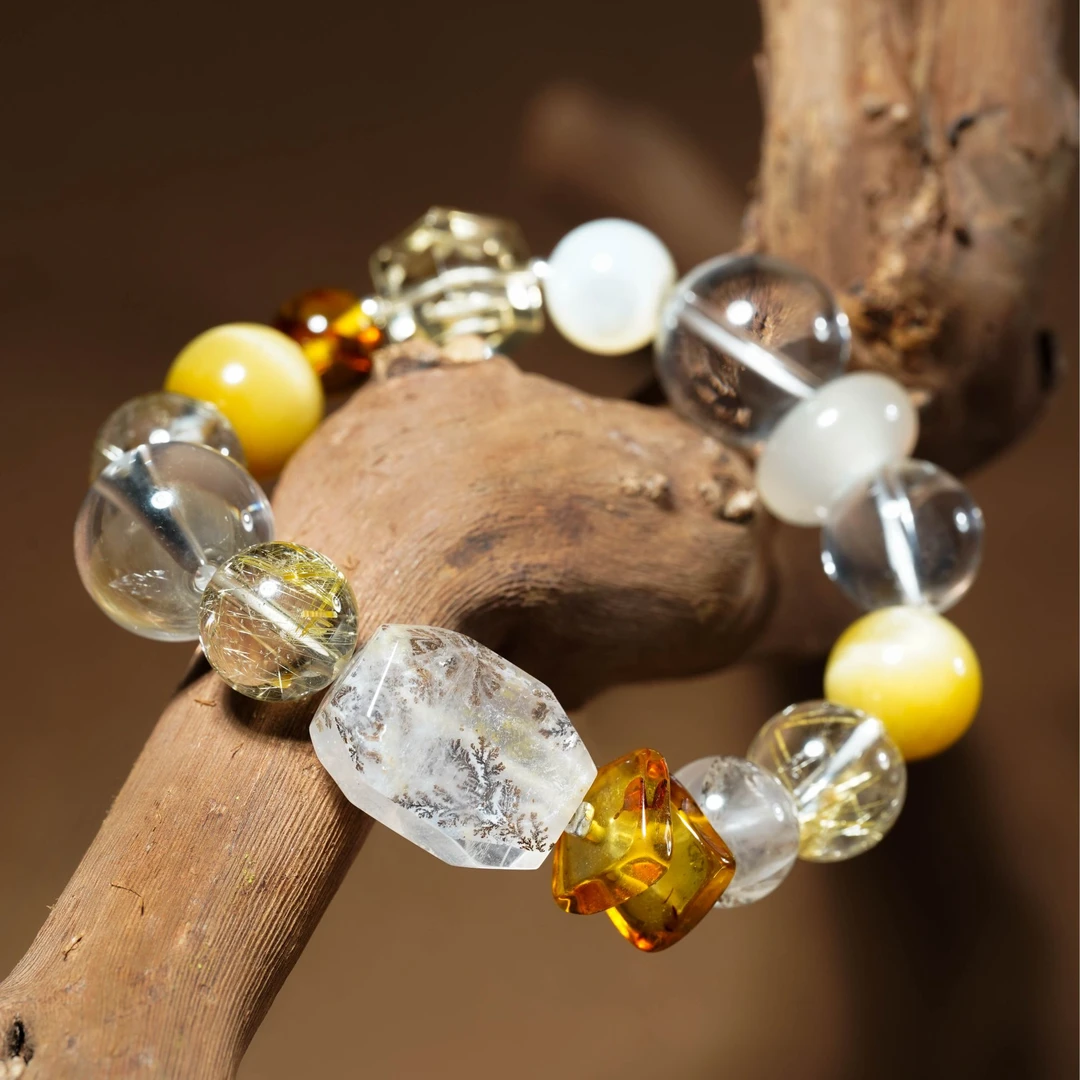 【馥贵】小树胶花招C树水晶金发晶黄虎眼黄水晶天然水晶多样性发货