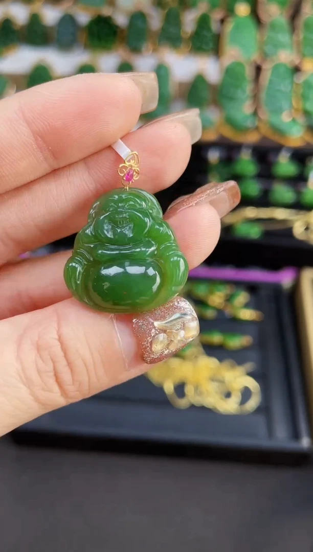 【闪购商品】和田玉吊坠18K金镶嵌多样性发一Z