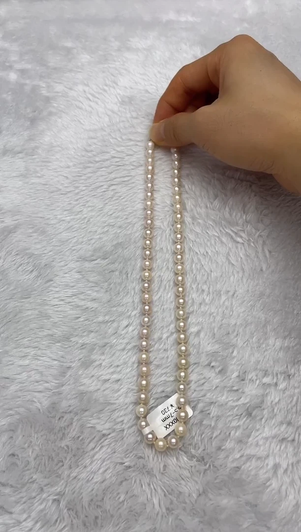 项链银S925镶嵌海水珍珠AK羽皇金6.5-7mm