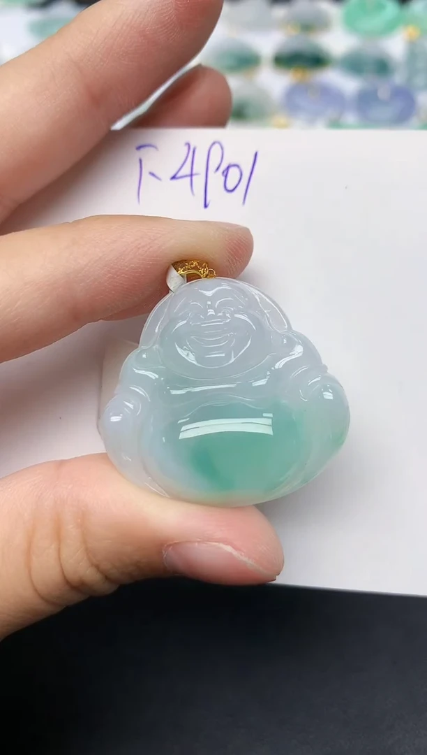 颈饰18K金镶嵌翡翠天然缅甸A货翡翠百元以上9元证书费自理