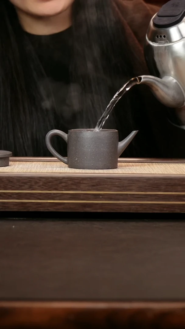 茶壶紫砂天青泥   圣手壶