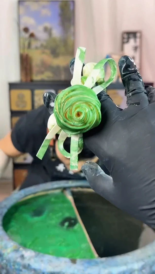 602只此青绿玫瑰发圈