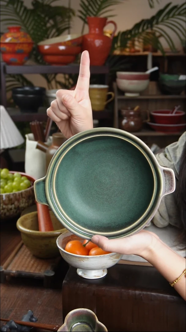 碗微瑕景德镇手工高温餐具小双耳