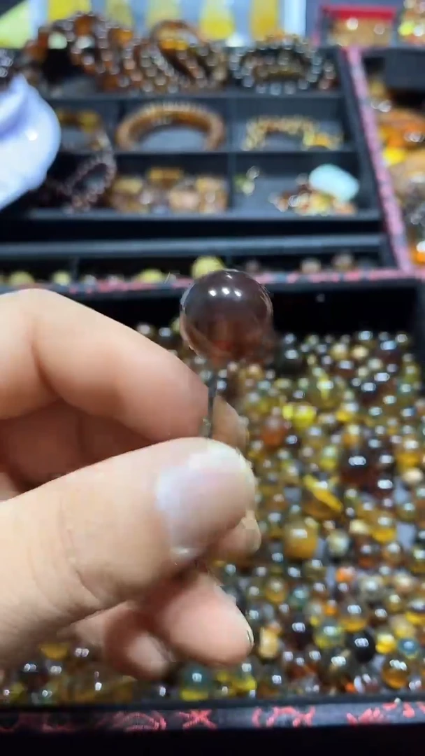 琥珀颈饰未镶嵌天然缅甸琥珀珠子15+