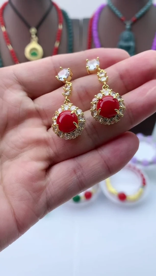 【闪购商品】翡翠耳饰14K金镶嵌R62耳坠