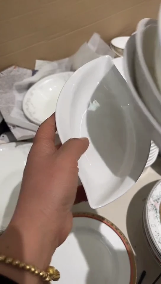 瓷柳叶碟4只装隆达骨瓷