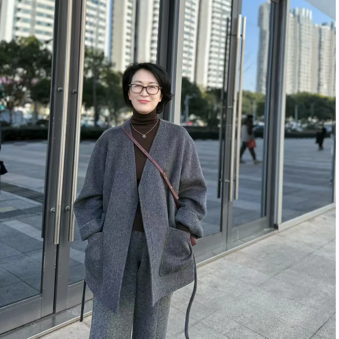 YGC【戛纳之夜】韩版气质v领系带收腰高端短大衣247088