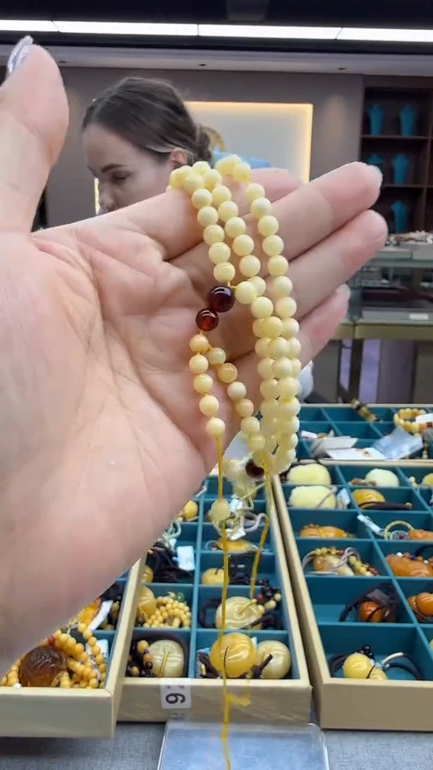 琥珀颈饰未镶嵌107秒拍号 假一罚三 5mm