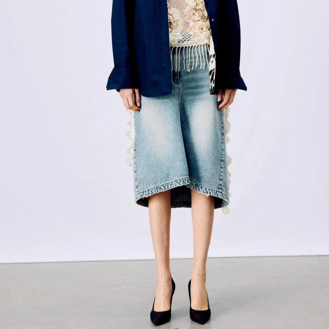 【顾文婷推荐】YOUWEI有尾25 糯米牛仔包臀半裙 Y5825120