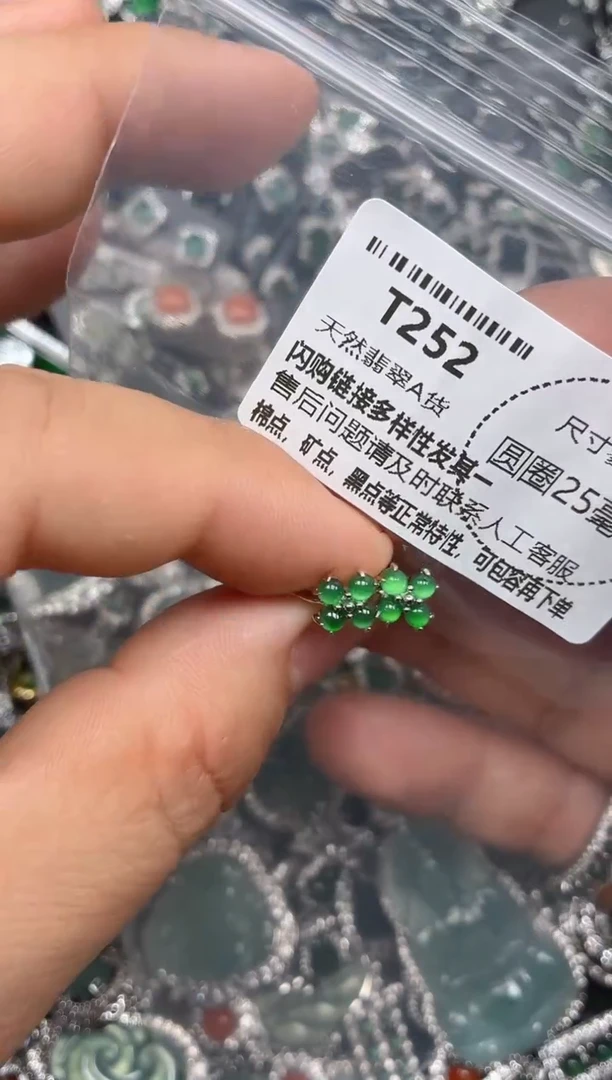 翡翠未镶嵌颈饰T252耳扣