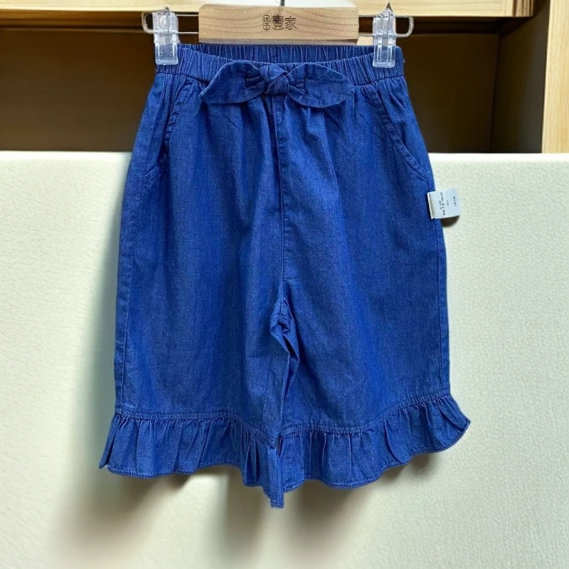 哎麻麻高品质9122969女童软牛仔裤韩版六分A类时尚百搭舒适透气