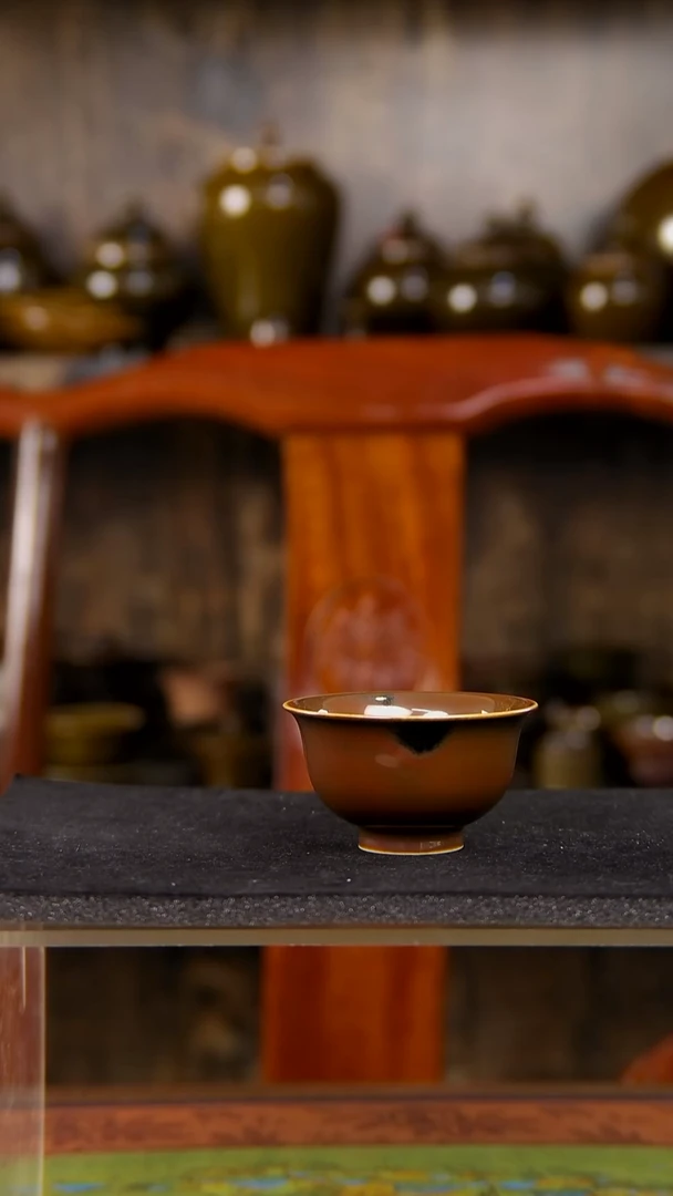 计*煤烧手工窑变爱心杯