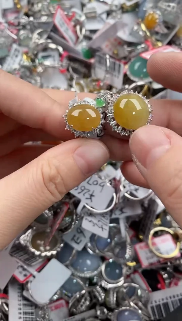 银S925镶嵌戒指翡翠555-----6