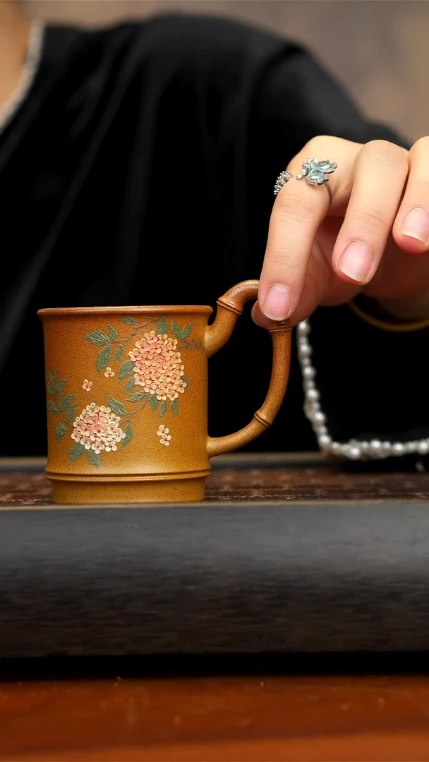 【闪购商品】紫砂茶壶段泥柴烧绣球花杯