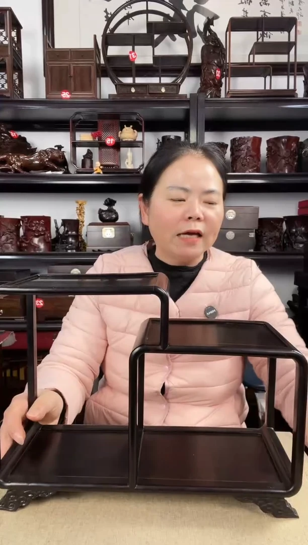 木老李红木工艺品黑二连