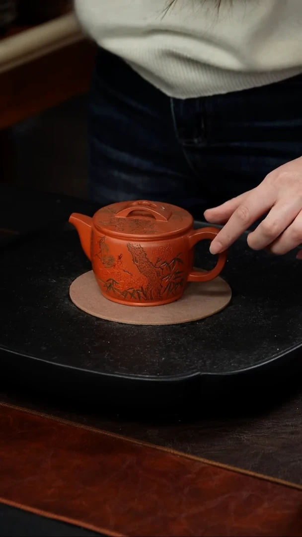 茶壶紫砂徐秀文 汉瓦113 红泥 250毫升