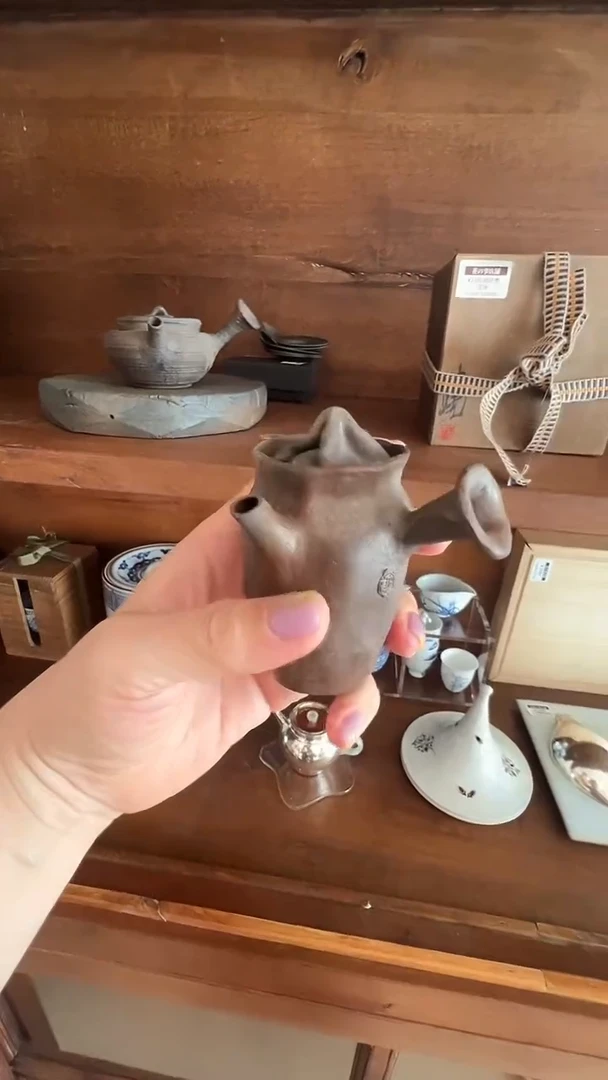 茶道摆件0000作家侧把茶壶100ml8002