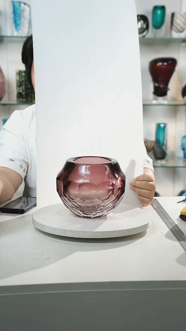 16高轻奢琉璃花器福利正常手工痕迹