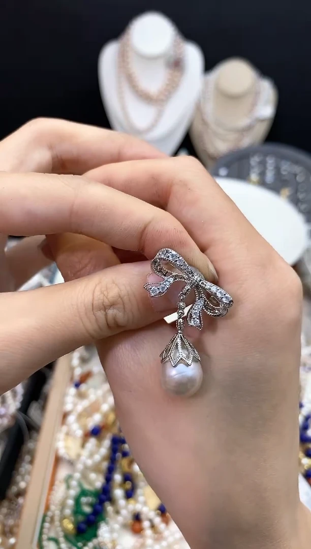 【闪购商品】淡水珍珠51未镶嵌精工*镶嵌胸针