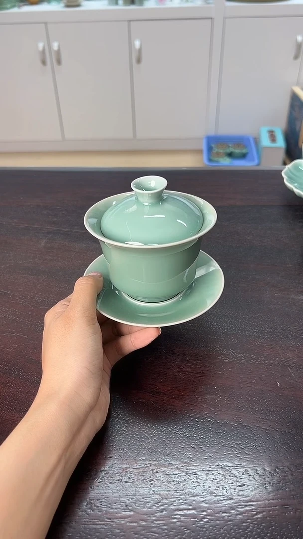 龙泉云间青瓷小米茶器