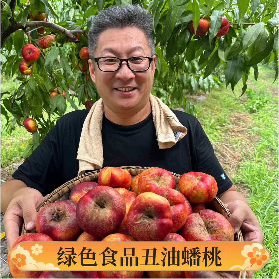 天津本地丑油蟠桃3/5斤 绿色食品 果园现摘京东顺丰包邮