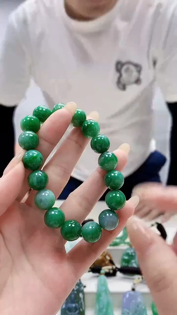 未镶嵌定制翡翠4898lr-毛货手串109