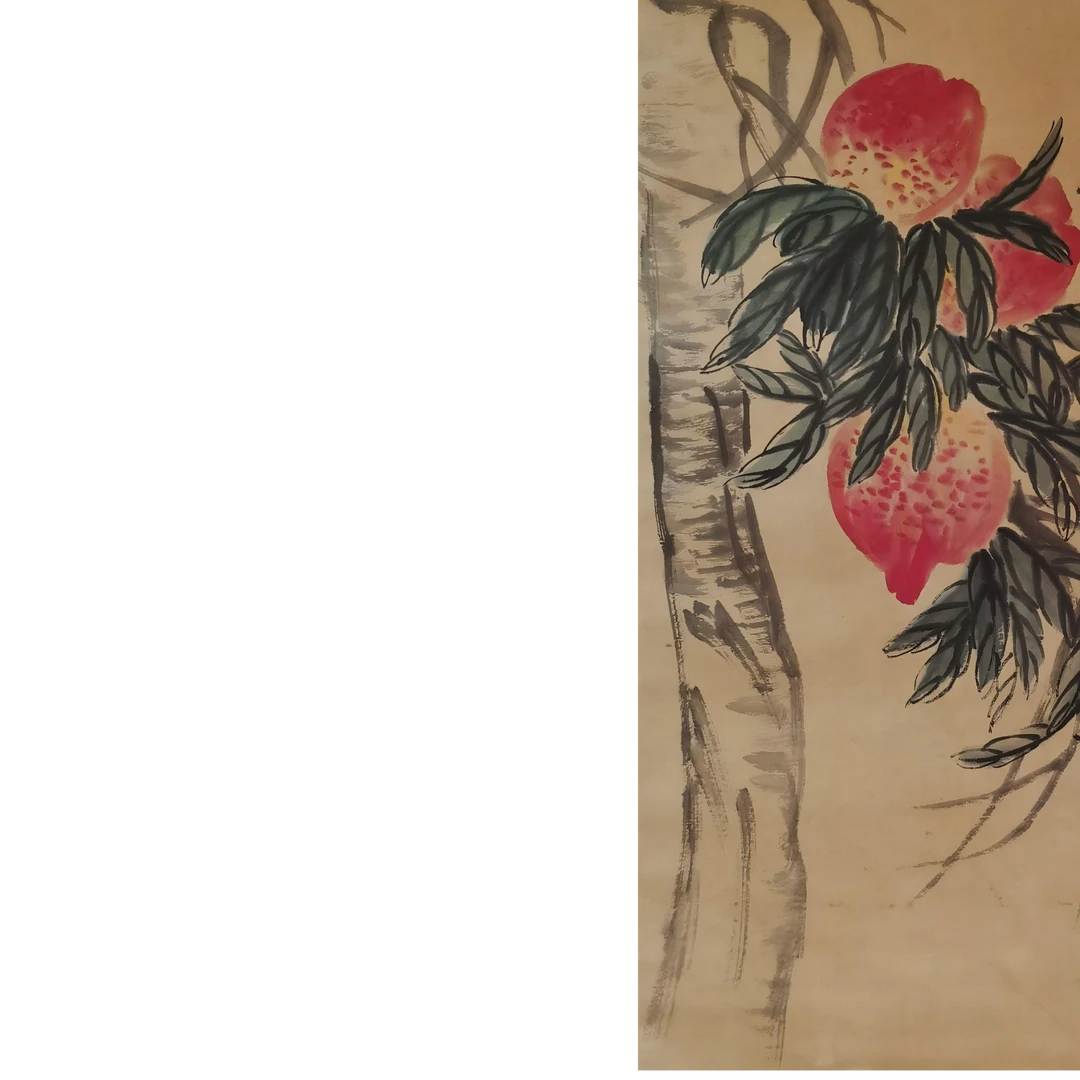 【辽拍美术】桃  V250709-2-698  4.5平尺   纸本镜片   yy19w