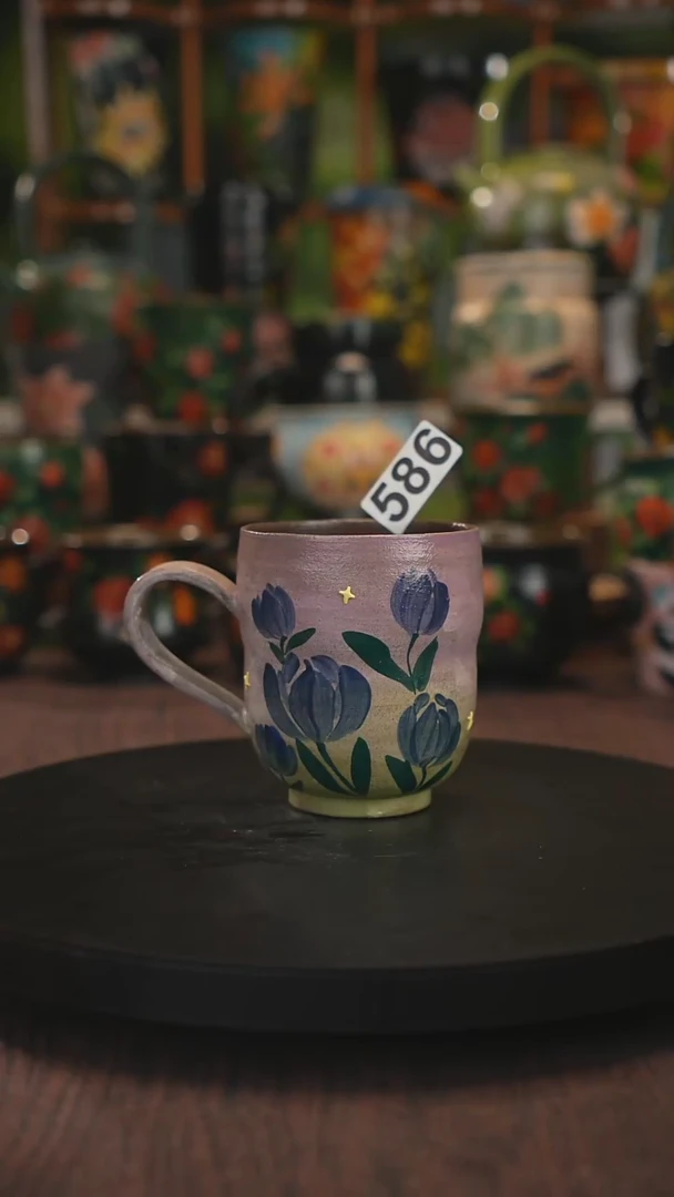 紫砂油画手绘釉下彩586