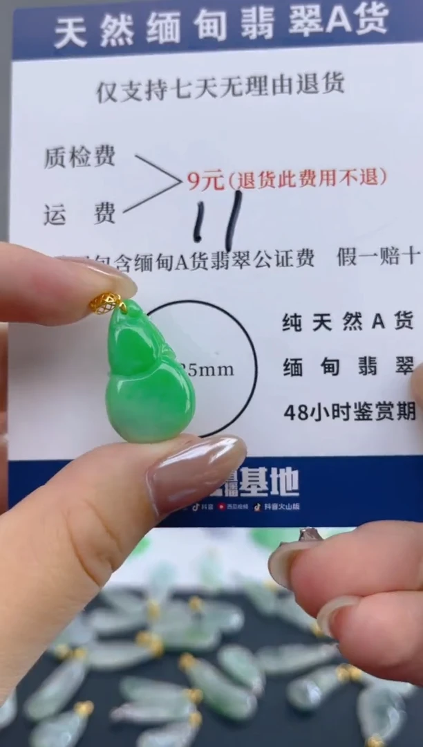 颈饰18K金镶嵌翡翠天然A货翡翠