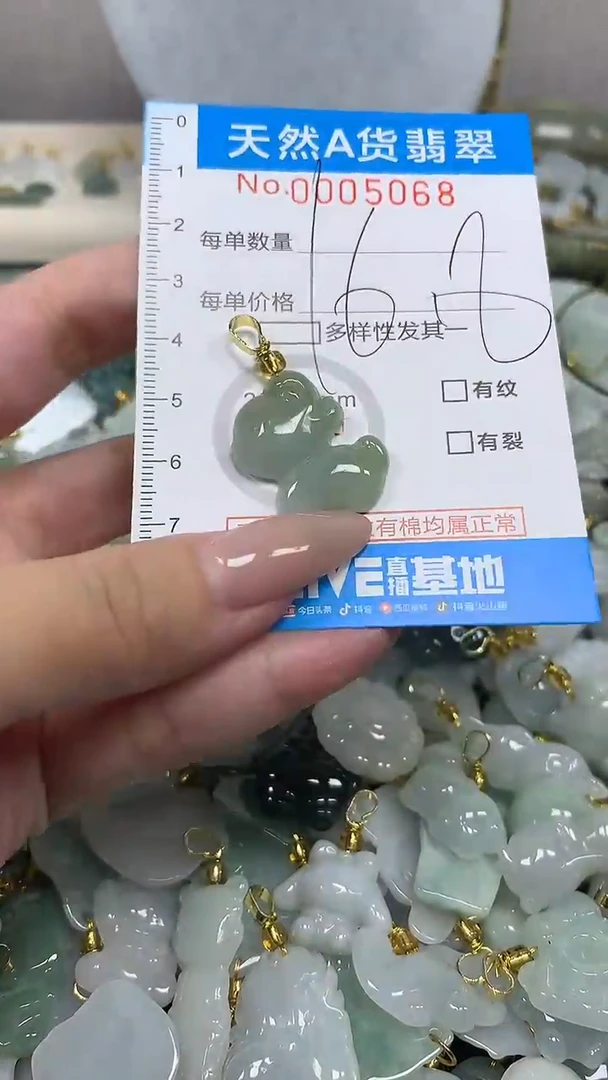 翡翠未镶嵌颈饰净货挂件-5058