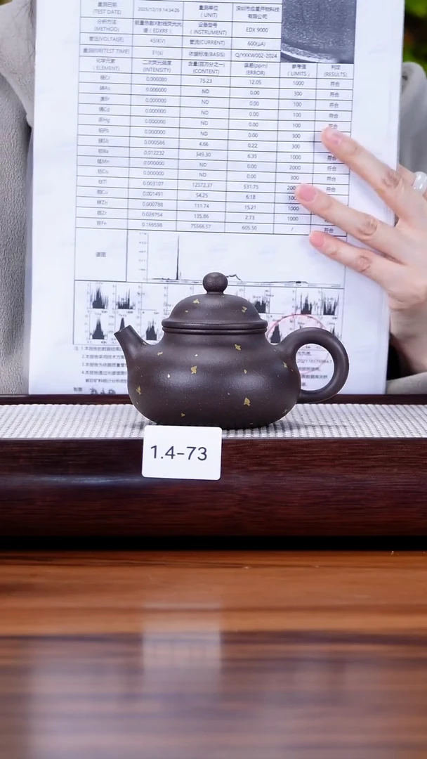 茶壶紫砂1.4-73  深井黑紫 洒金容天200