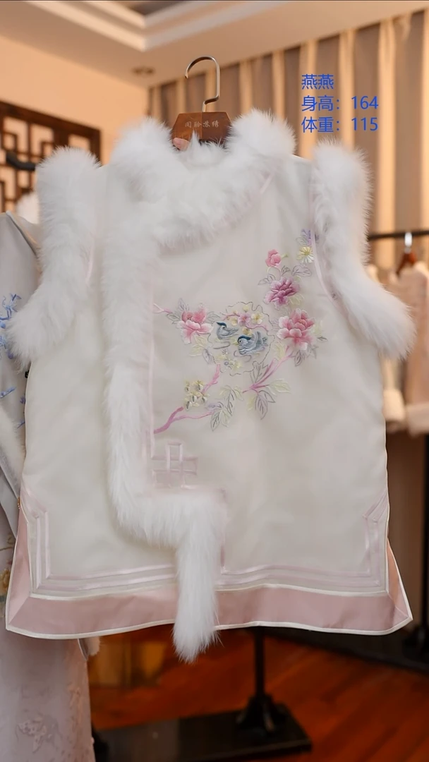 织绣欧根纱桑蚕丝冬款马甲