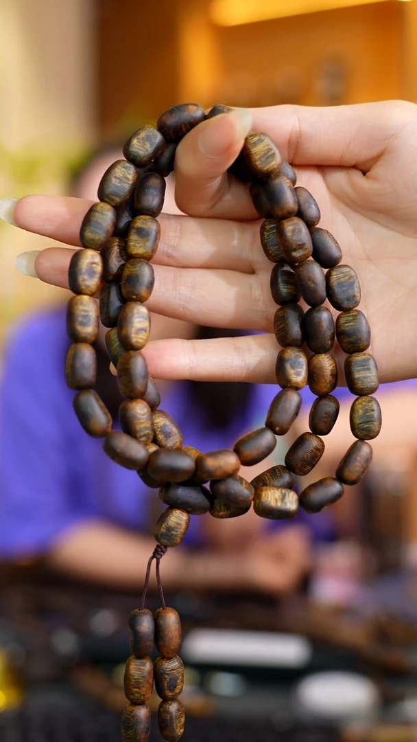 手串沉香小*沉香白棋留疤多圈30+（淳化老料）